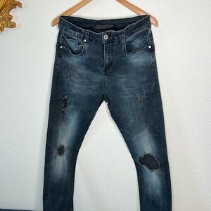 KOLLAR dark blue denim skinny jeans